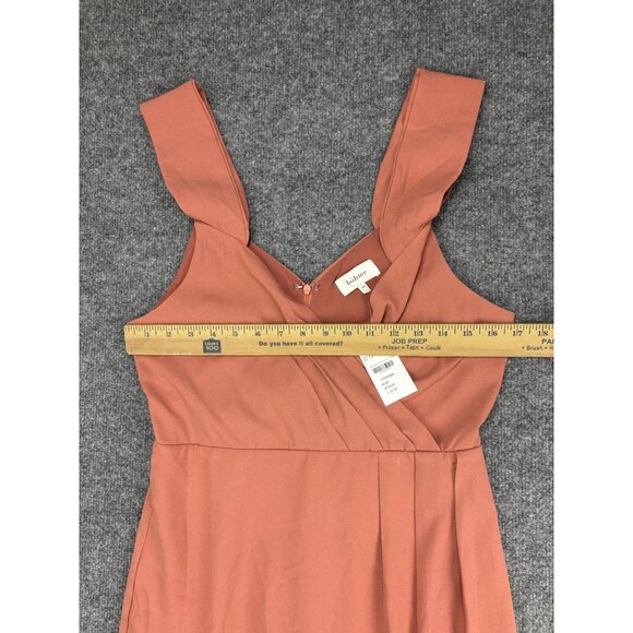 Bohme Dress Womens Medium Rose Drop Sly Fitted Midi Sleeveless Wrap Tulip Hem - Picture 4 of 10